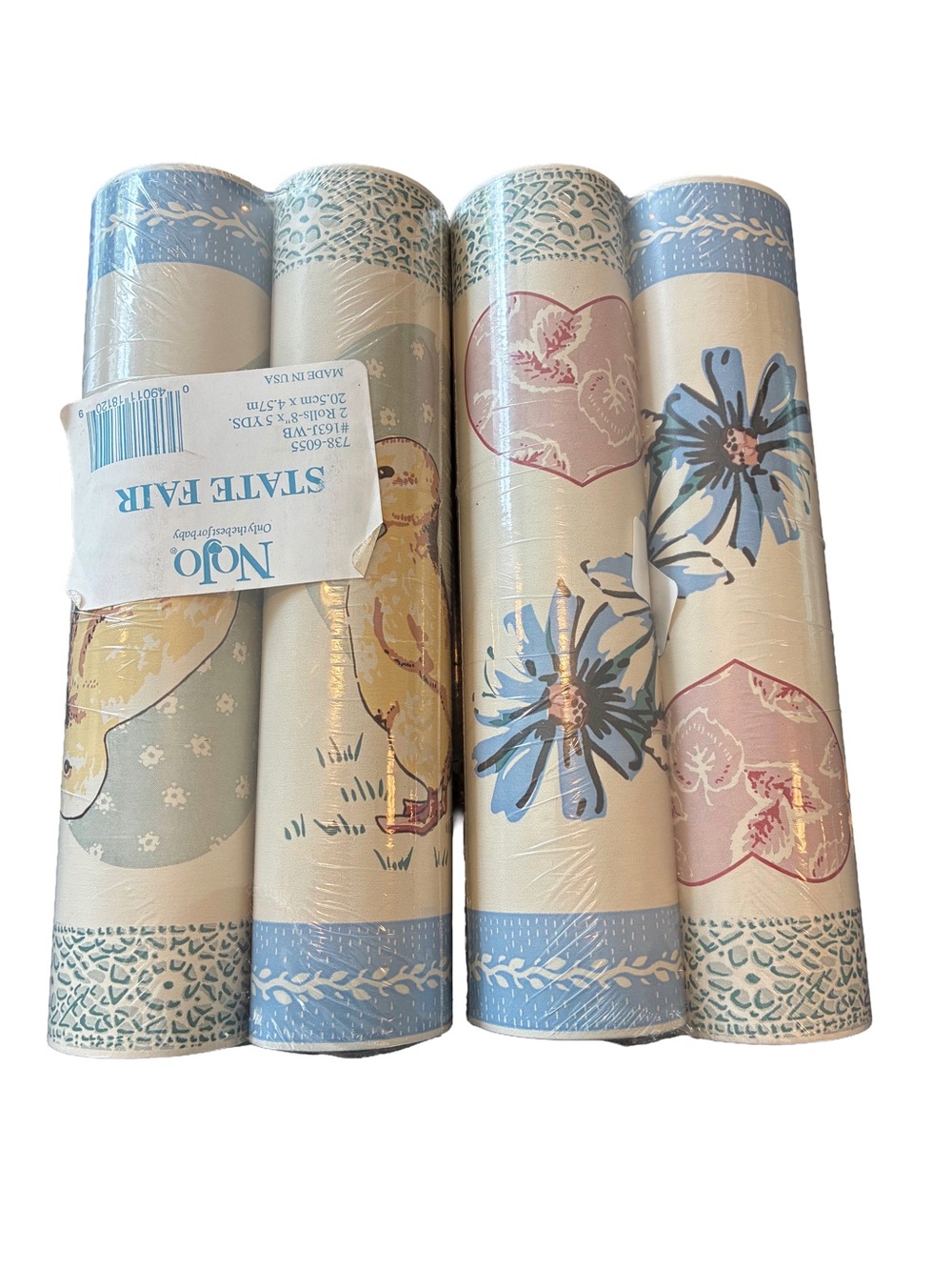 Vintage NoJo State Fair Nursery Wallpaper Border — 4 Rolls / 60 feet — NOS Ducks
